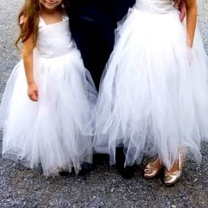 White Flower Girl/Communion Cross Back poufy dress